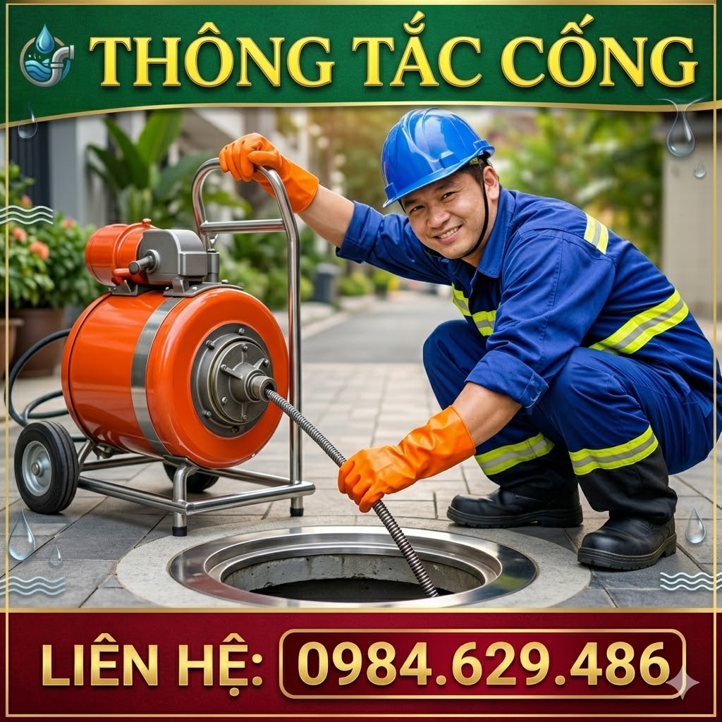 Quy trình thi công thông tắc cống, hút bể phốt chuyên nghiệp
